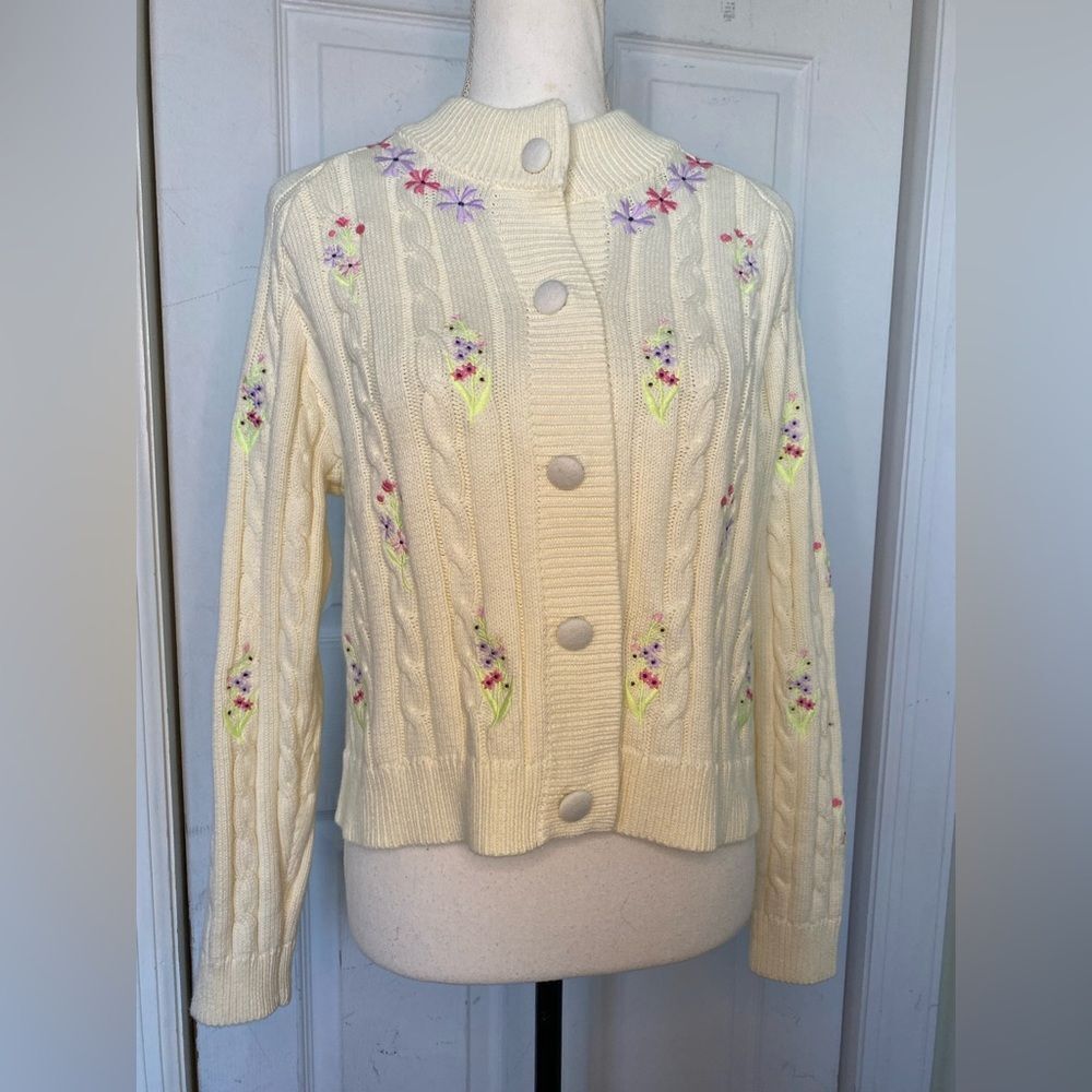 Designer Olivia Rubin Cable Knit Cardigan